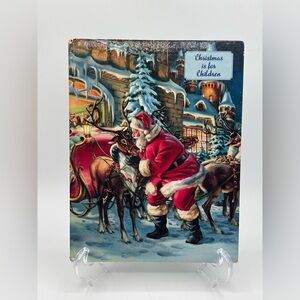 Vintage 1970 Christmas is for Children Santa Reindeer Book Maryjane Hooper HC